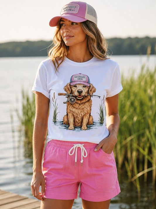 Out Fishin' Pup Tee