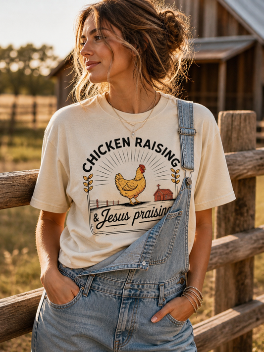 Chicken Raising & Jesus Praising Tee
